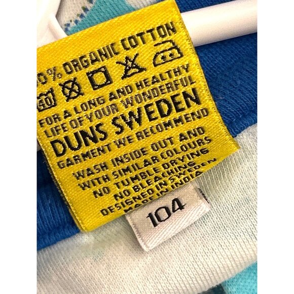 Duns Sweden Organic Cotton Balloon Cloud Zip Pajamas Kids Unisex 104CM - Picture 5 of 5